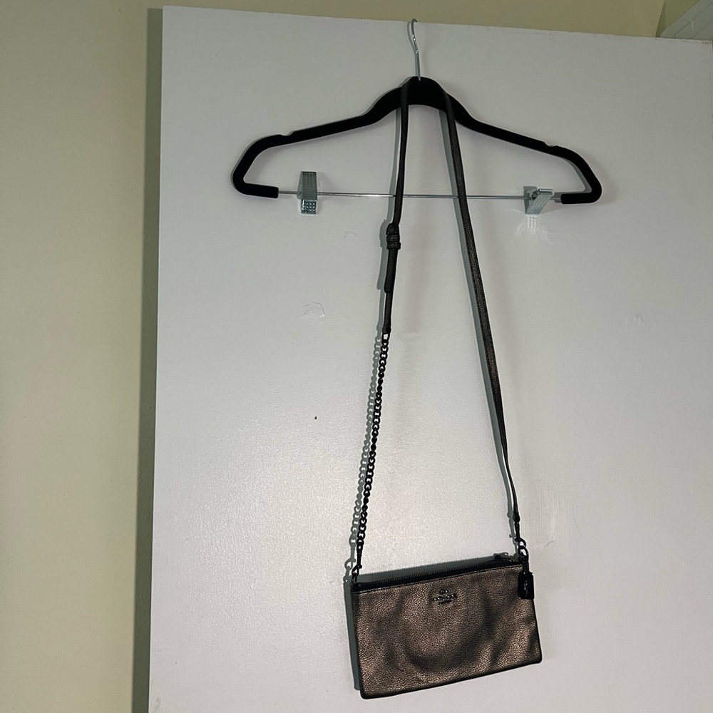 Coach Gold Metallic Crossbody Bag with Adjustable Strap